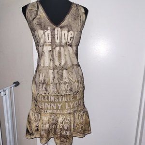 Paolo Casalini Graphic Browns/Gold Dress - S